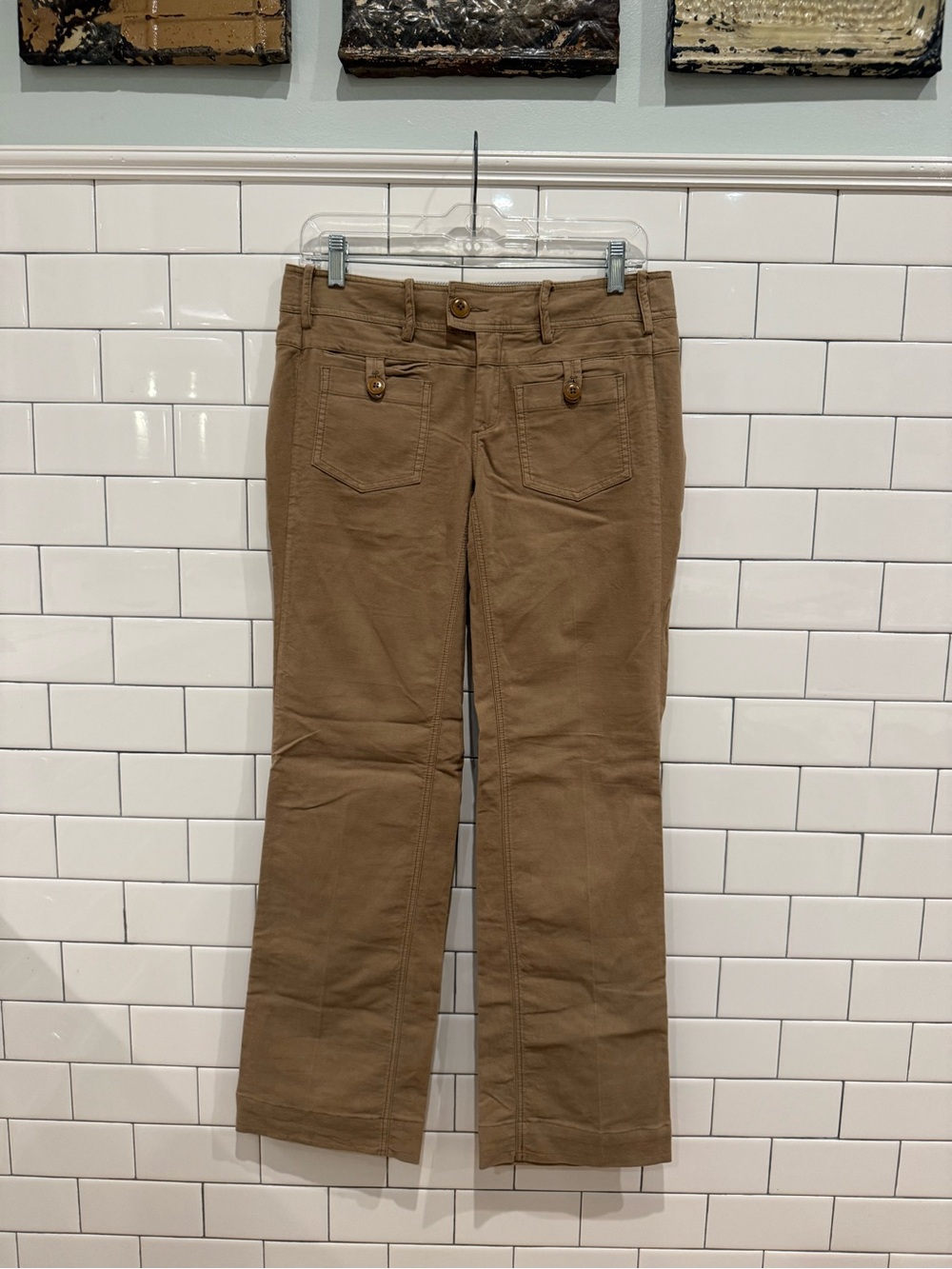 Anthropologie Tan Boot-Cut Corduroy Pants